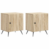 vidaXL Nachtkastje 2 pcs Wit 43 x 34,5 x 50 cm Bewerkt hout