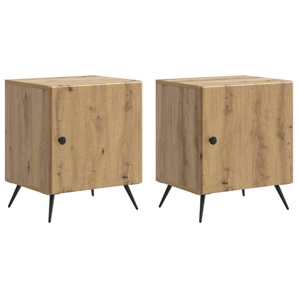 vidaXL Nachtkastje 2 pcs Wit 43 x 34,5 x 50 cm Bewerkt hout
