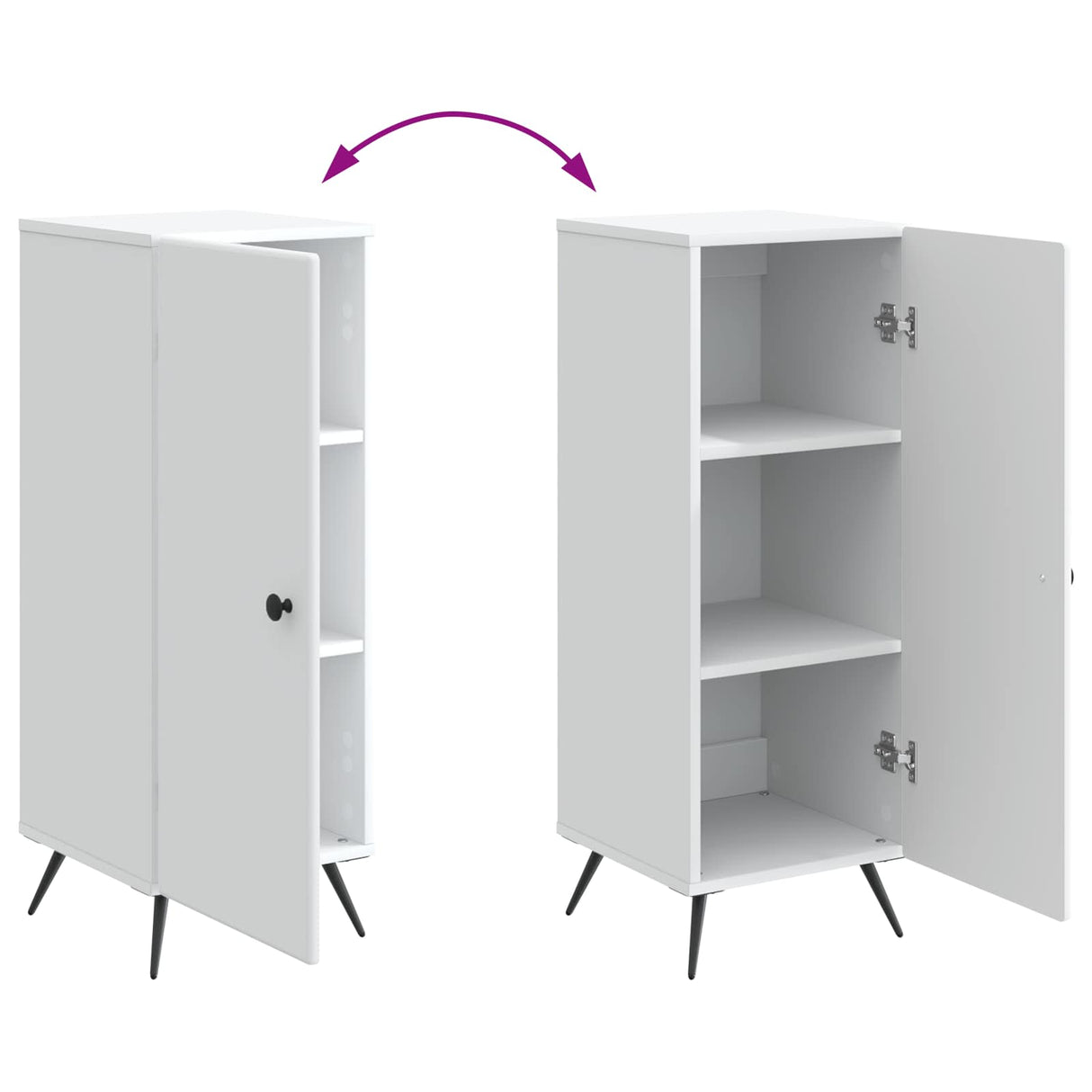 vidaXL Dressoir Wit 33 x 34,5 x 90 cm Bewerkt hout