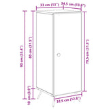 vidaXL Dressoir Wit 33 x 34,5 x 90 cm Bewerkt hout