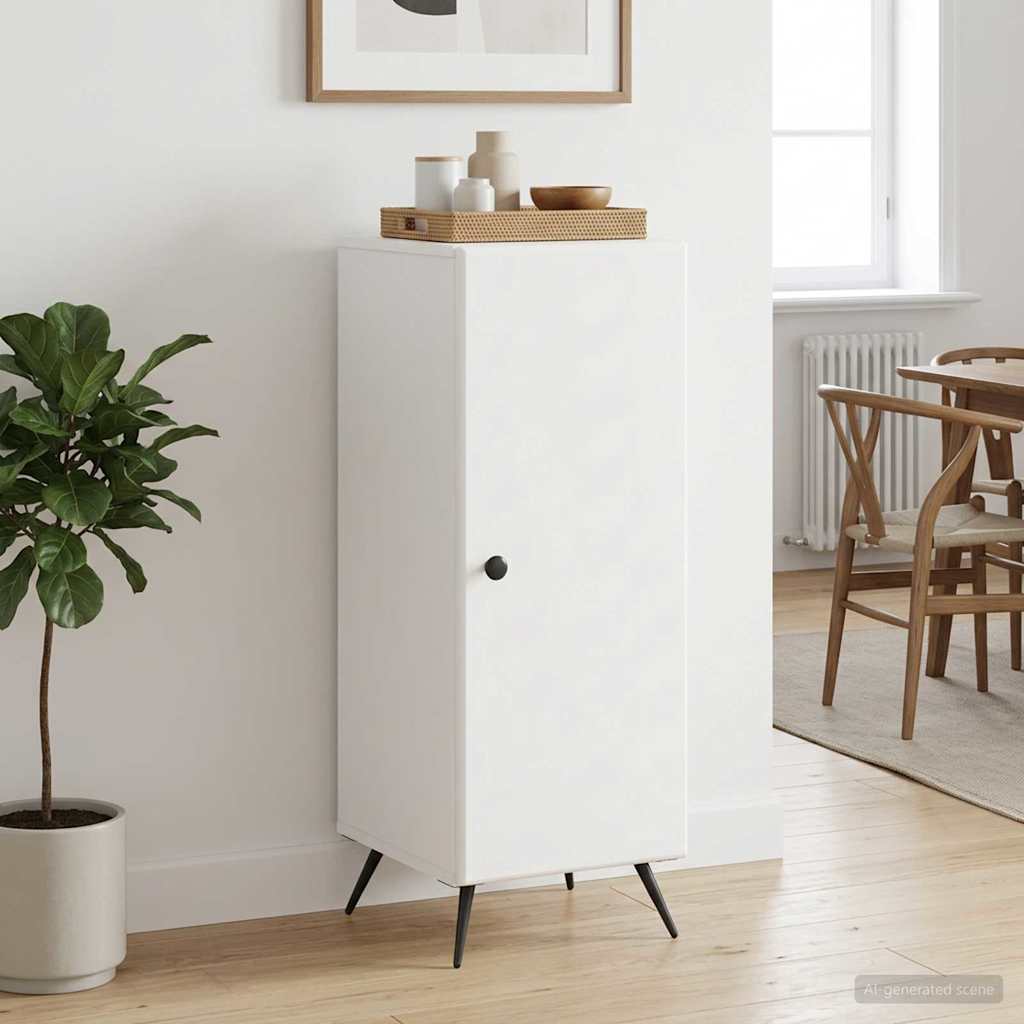 vidaXL Dressoir Wit 33 x 34,5 x 90 cm Bewerkt hout