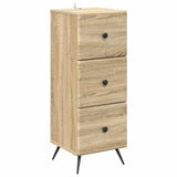 vidaXL Ladekast Zwart 33 x 34,5 x 90 cm Bewerkt hout
