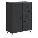 vidaXL Sideboard with drawer Black 66 x 34.5 x 90 cm Engineered wood