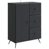 vidaXL Sideboard with drawer Black 66 x 34.5 x 90 cm Engineered wood