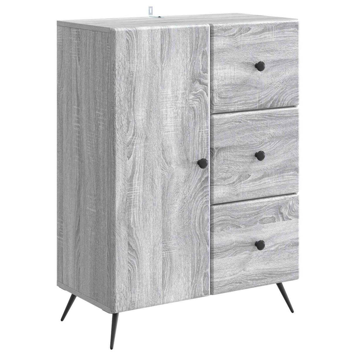 vidaXL Sideboard with drawer Black 66 x 34.5 x 90 cm Engineered wood
