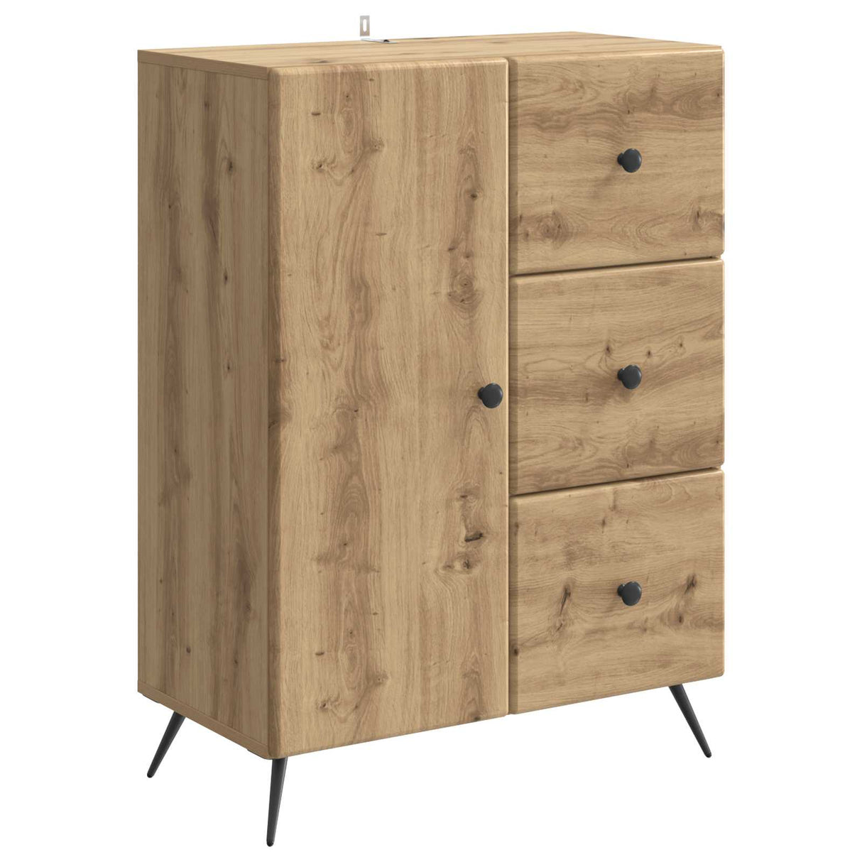 vidaXL Sideboard with drawer Black 66 x 34.5 x 90 cm Engineered wood