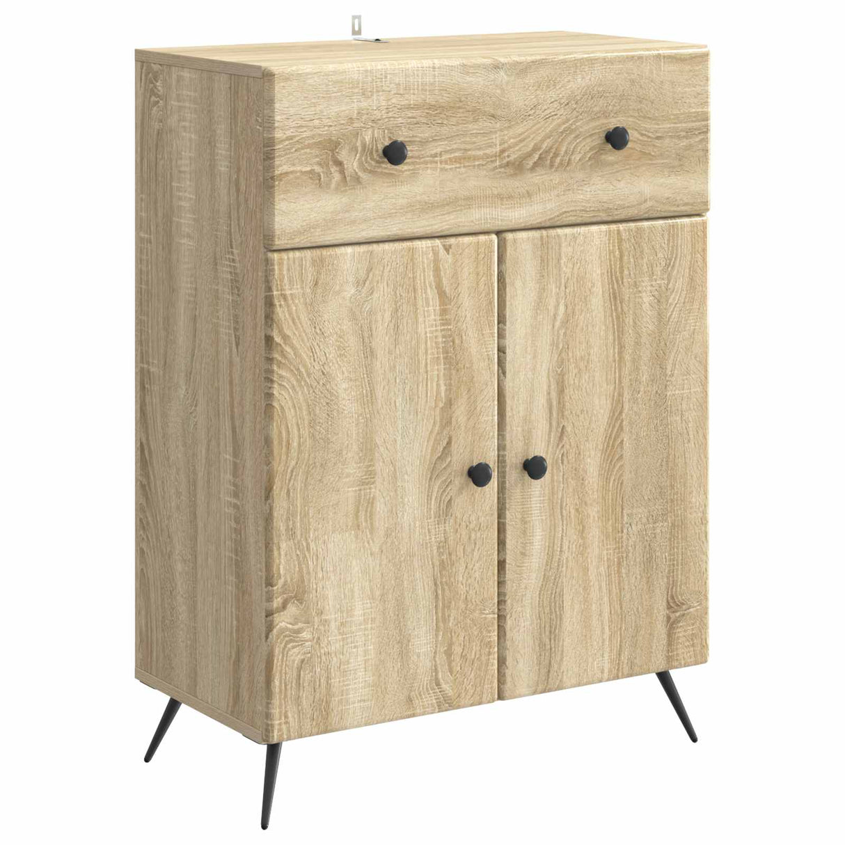 vidaXL Dressoir met lade Zwart 66 x 34,5 x 90 cm Bewerkt hout
