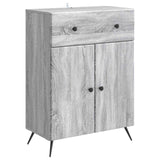 vidaXL Dressoir met lade Zwart 66 x 34,5 x 90 cm Bewerkt hout