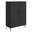 vidaXL Dressoir met lade Zwart 66 x 34,5 x 95 cm Bewerkt hout
