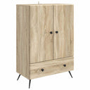 vidaXL Dressoir met lade Zwart 66 x 34,5 x 95 cm Bewerkt hout