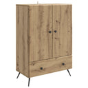vidaXL Dressoir met lade Zwart 66 x 34,5 x 95 cm Bewerkt hout