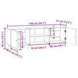 vidaXL TV Kast Wit 150 x 31 x 50 cm Bewerkt hout