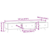 vidaXL TV Kast met lade Wit 147 x 34,5 x 30 cm Bewerkt hout