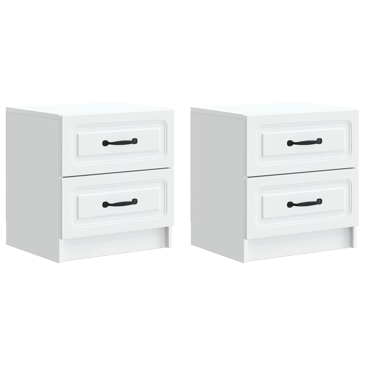 vidaXL Nachtkastje met lade 2 pcs Wit 43 x 34,5 x 44,5 cm Bewerkt hout
