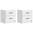 vidaXL Nachtkastje met lade 2 pcs Wit 43 x 34,5 x 44,5 cm Bewerkt hout