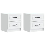 vidaXL Nachtkastje met lade 2 pcs Wit 43 x 34,5 x 44,5 cm Bewerkt hout