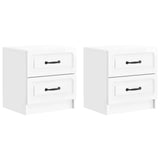 vidaXL Nachtkastje met lade 2 pcs Wit 43 x 34,5 x 44,5 cm Bewerkt hout