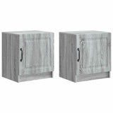 vidaXL Nachtkastje 2 pcs Wit 43 x 34,5 x 47 cm Bewerkt hout