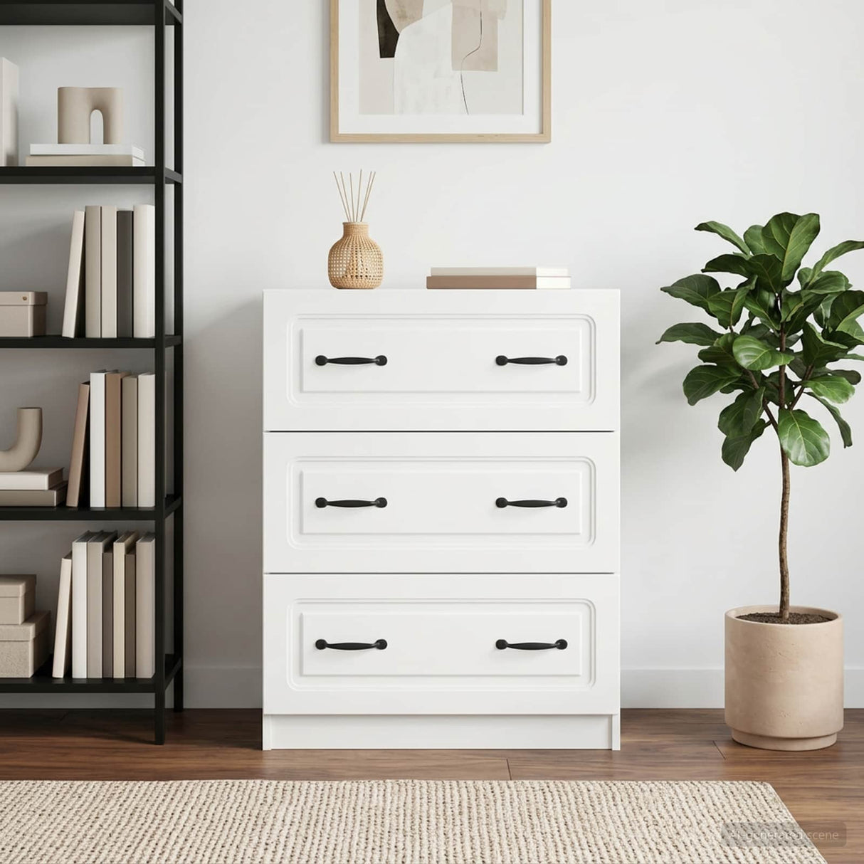 vidaXL Ladekast Wit 66 x 34,5 x 87 cm Bewerkt hout