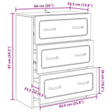 vidaXL Ladekast Wit 66 x 34,5 x 87 cm Bewerkt hout