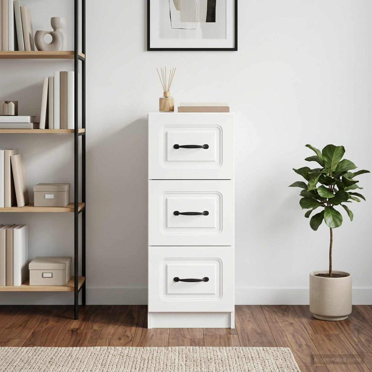vidaXL Chest of Drawers White 33x34.5x87 cm Engineered Wood