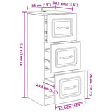 vidaXL Chest of Drawers White 33x34.5x87 cm Engineered Wood