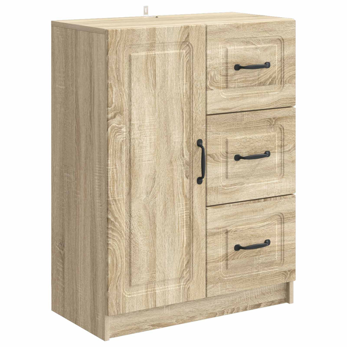 vidaXL Dressoir met lade Zwart 66 x 34,5 x 87 cm Bewerkt hout