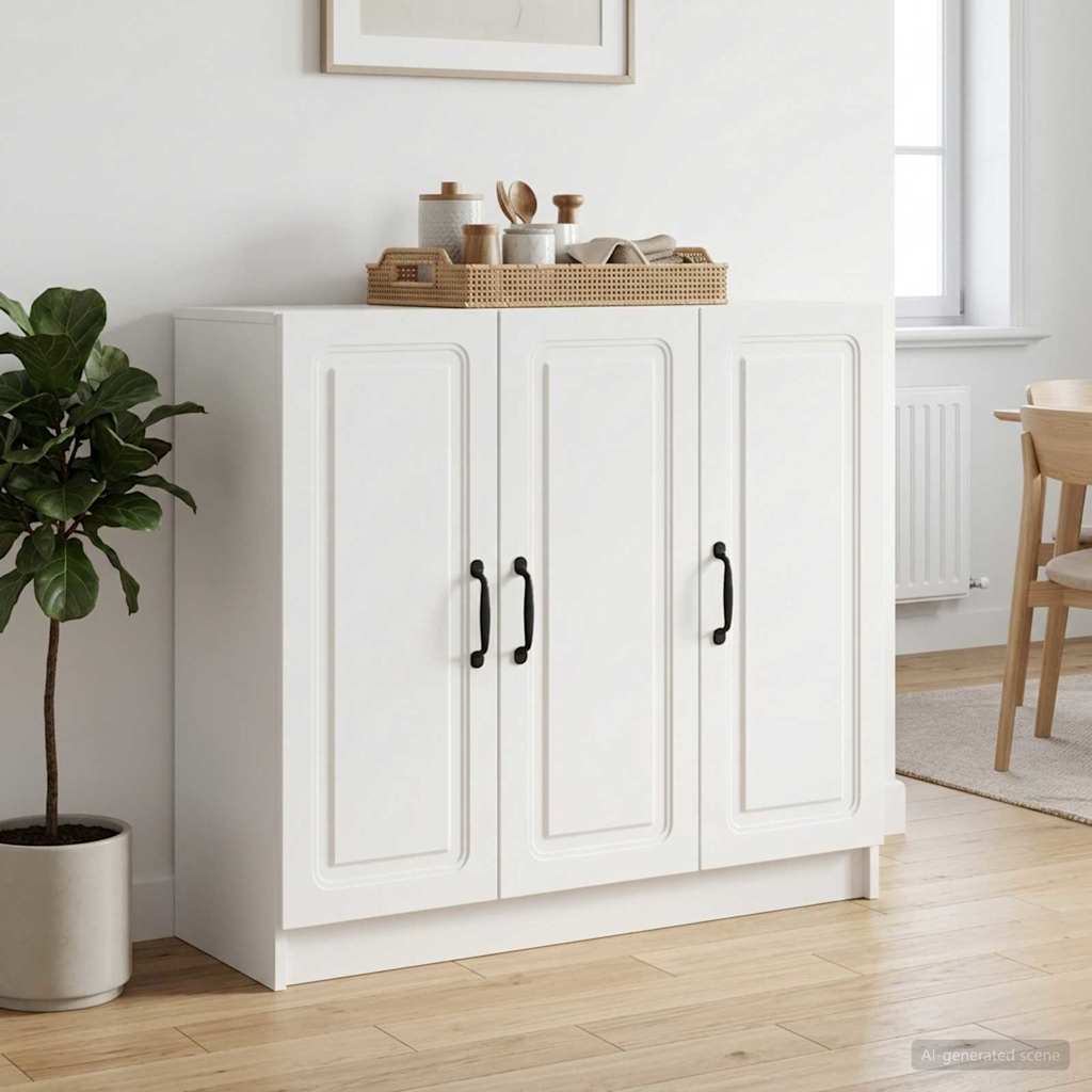 vidaXL Dressoir Wit 89 x 34,5 x 77 cm Bewerkt hout