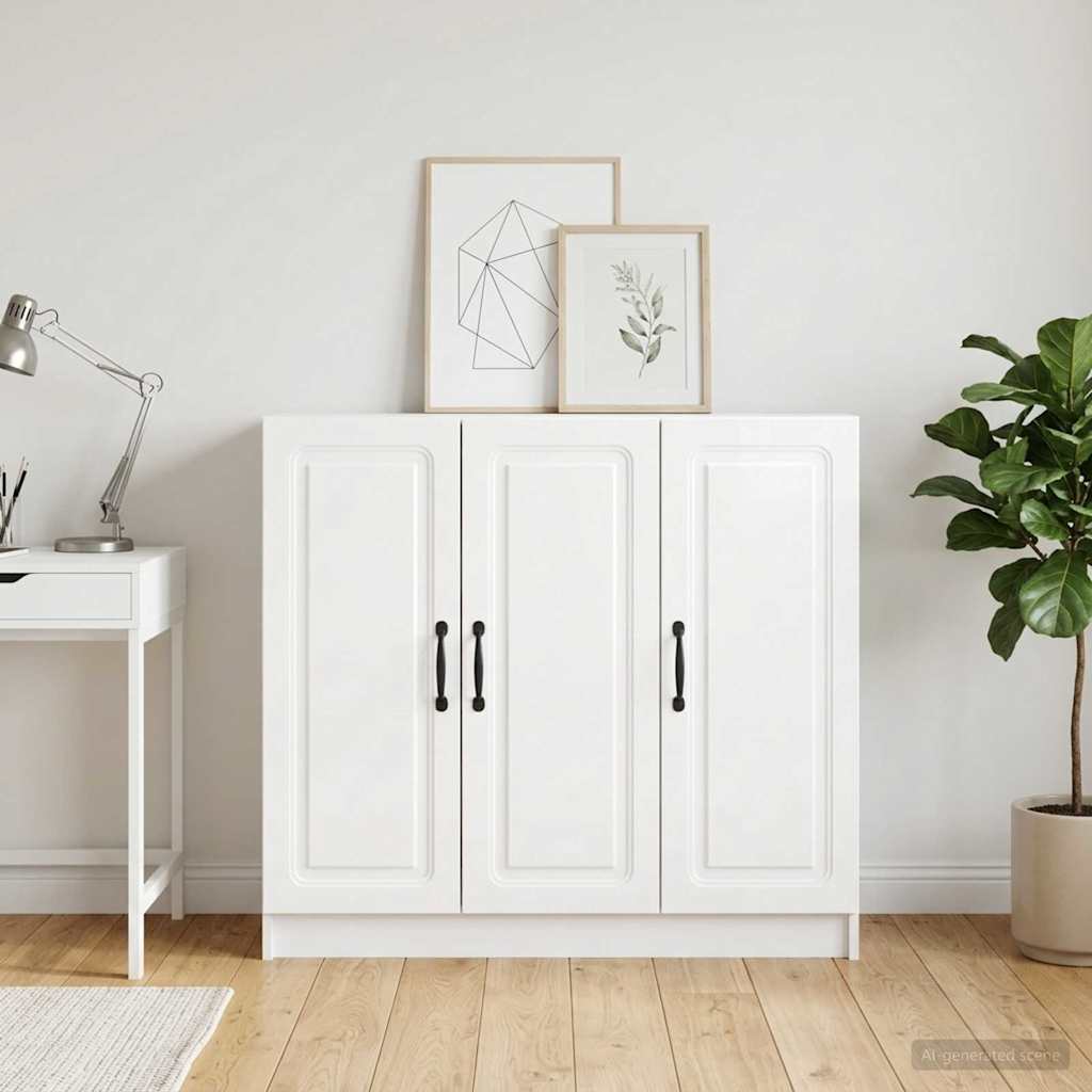vidaXL Dressoir Wit 89 x 34,5 x 77 cm Bewerkt hout