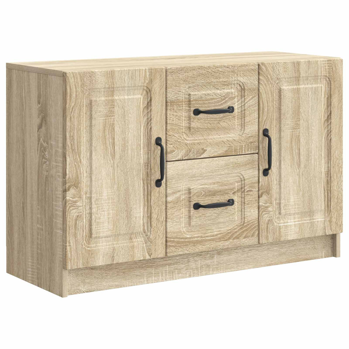 vidaXL Sideboard with Drawer Black 89x34.5x57 cm Engineered Wood