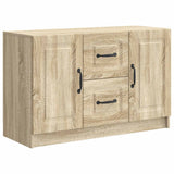 vidaXL Sideboard with Drawer Black 89x34.5x57 cm Engineered Wood