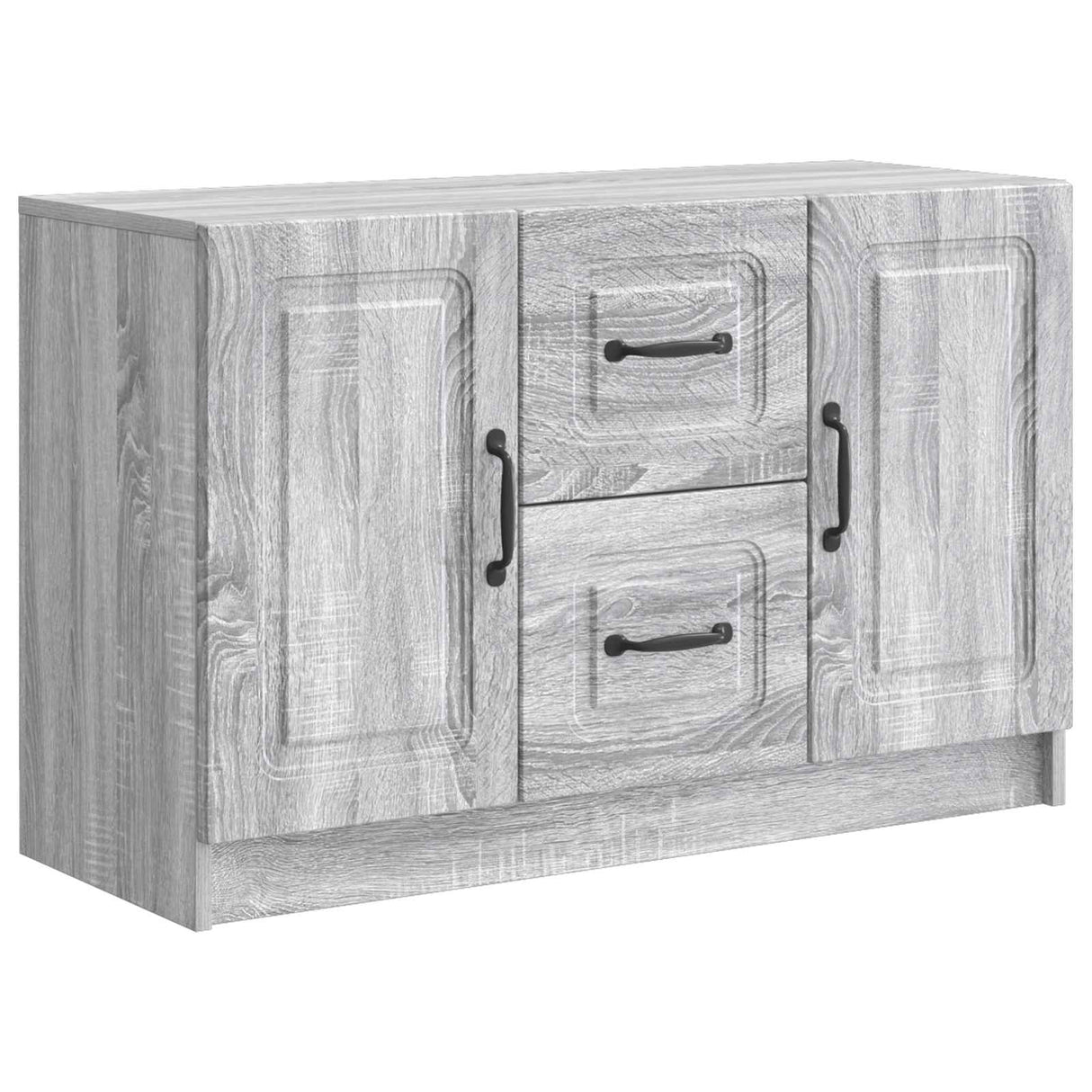 vidaXL Sideboard with Drawer Black 89x34.5x57 cm Engineered Wood