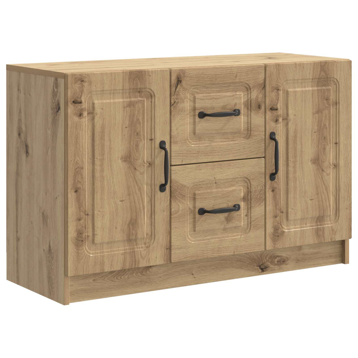 vidaXL Sideboard with Drawer Black 89x34.5x57 cm Engineered Wood