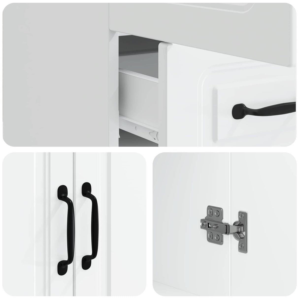 vidaXL Dressoir met lade Wit 66 x 34,5 x 92 cm Bewerkt hout