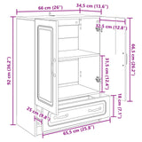 vidaXL Dressoir met lade Wit 66 x 34,5 x 92 cm Bewerkt hout
