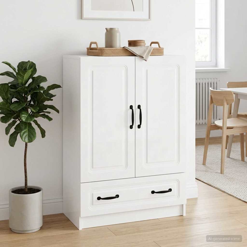 vidaXL Dressoir met lade Wit 66 x 34,5 x 92 cm Bewerkt hout