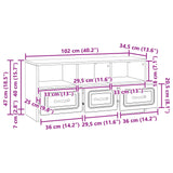 vidaXL TV Kast met lade Wit 102 x 34,5 x 47 cm Bewerkt hout