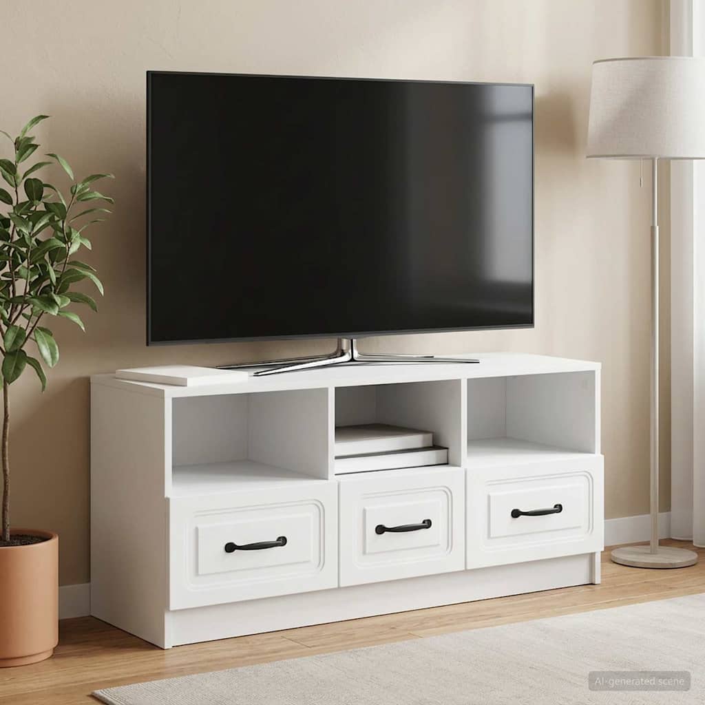 vidaXL TV Kast met lade Wit 102 x 34,5 x 47 cm Bewerkt hout