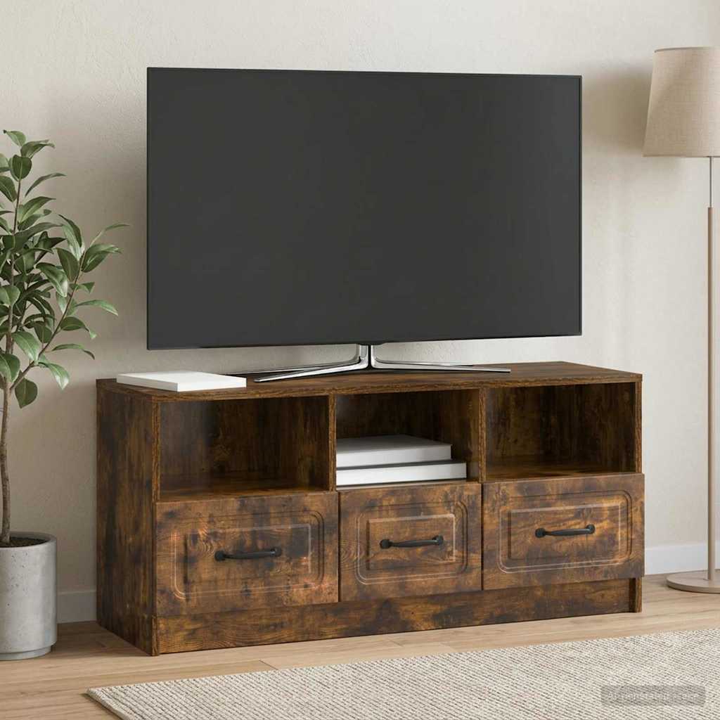 vidaXL TV Kast met lade Wit 102 x 34,5 x 47 cm Bewerkt hout