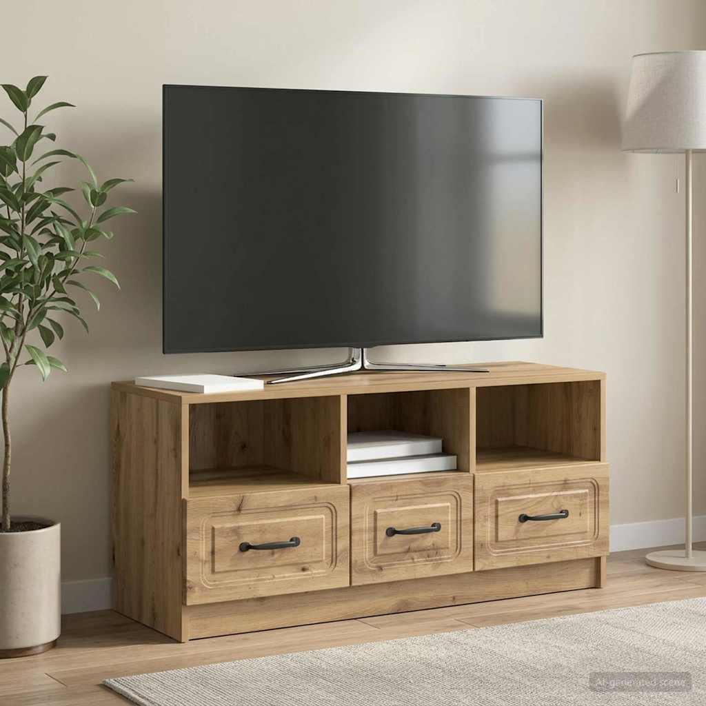 vidaXL TV Kast met lade Wit 102 x 34,5 x 47 cm Bewerkt hout