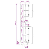 vidaXL Badkamerkast met Open Plank EDE Wit 30 x 31 x 190 cm