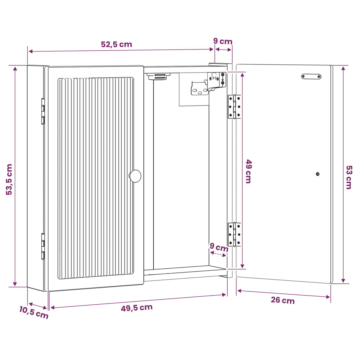 vidaXL Dartboard Cabinet EDE White 52.5 x 10.5 x 53.5 cm Engineered Wood