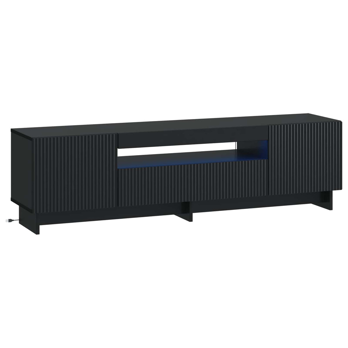 vidaXL LED tv-meubel Wit Bewerkt hout