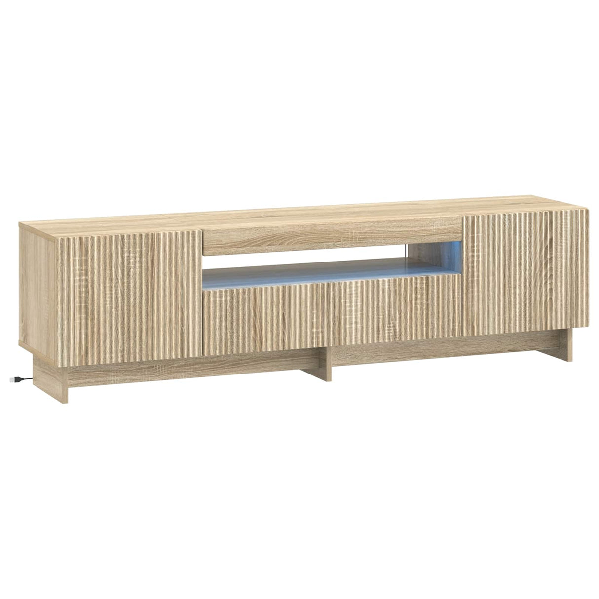vidaXL LED tv-meubel Wit Bewerkt hout