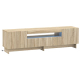 vidaXL LED tv-meubel Wit Bewerkt hout