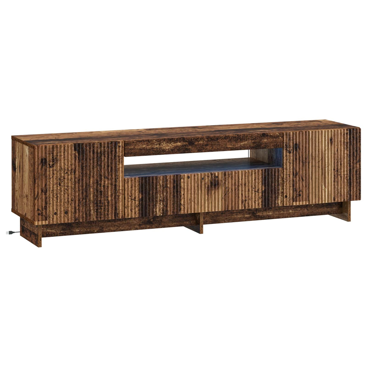 vidaXL LED tv-meubel Wit Bewerkt hout