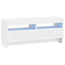vidaXL LED tv-meubel Wit Bewerkt hout