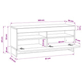 vidaXL LED tv-meubel Wit Bewerkt hout