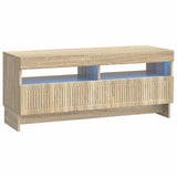 vidaXL LED tv-meubel Wit Bewerkt hout