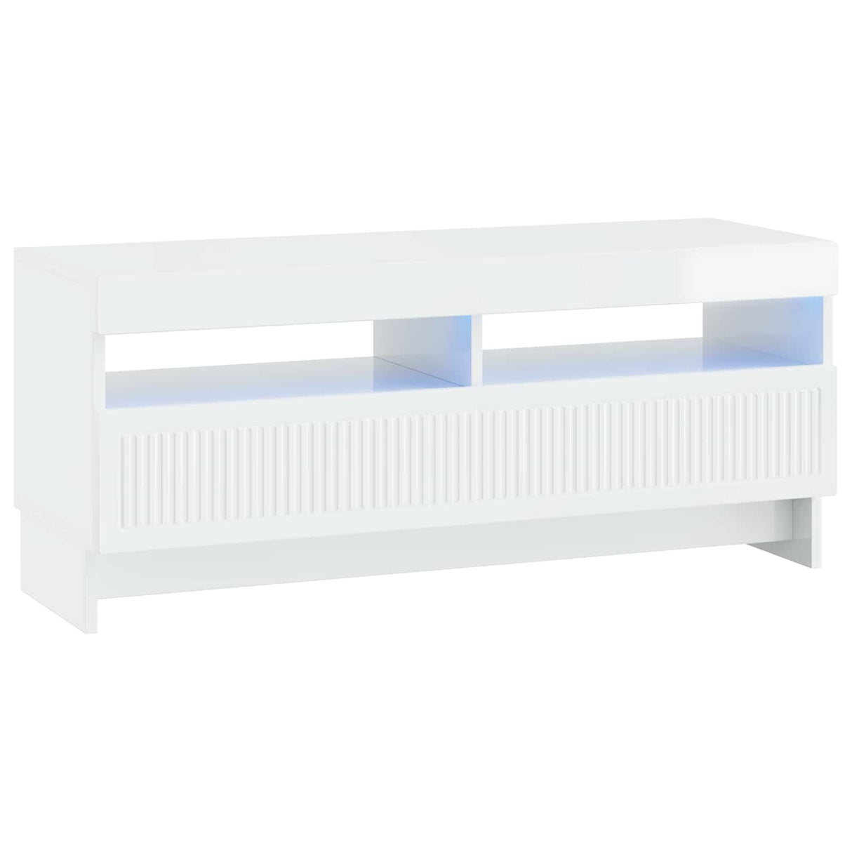 vidaXL LED tv-meubel Wit Bewerkt hout